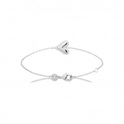 Bracelet coeur Argent pierres en zirconium pas cher obrillant-bijoux