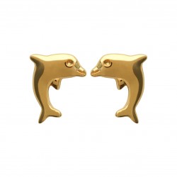 Boucles d'oreilles enfant puces en plaqué or petit dauphin Obrillant-BIjoux