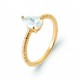Bague solitaire pierre goutte poire Oxyde de zirconium et Plaqué Or pas chère obrillant-bijoux