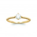 Bague solitaire pierre ronde Oxyde de zirconium et Plaqué Or - Obrillant-Bijoux