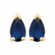 Boucles d'oreilles puces pierre bleue saphir goutte en cristal pas chère obrillant-bijoux