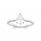 Bague solitaire argent pierre goutte poire Oxyde de zirconium pas chère obrillant-bijoux