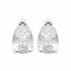 Boucles d'oreilles puces argent pierre goutte en zirconium blanc pas chère obrillant-bijoux