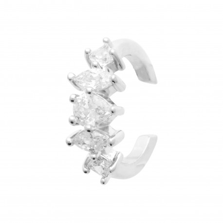 Bague d'oreilles Ear Cuff argent pierres en zirconium pas chere obrillant-bijoux