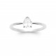 Bague solitaire argent pierre goutte poire Oxyde de zirconium pas chère obrillant-bijoux