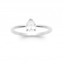 Bague solitaire pierre ovale poire Oxyde de zirconium et Argent - Obrillant-Bijoux