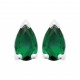 Boucles d'oreilles puces argent pierre goutte en cristal vert émeraude pas chère obrillant-bijoux