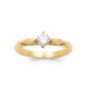 Bague solitaire pierre ronde zirconium monture facettes en Plaqué Or pas chère obrillant-bijoux