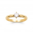 Bague solitaire pierre Oxyde de zirconium et Plaqué Or - Obrillant-Bijoux