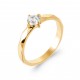 Bague solitaire pierre ronde zirconium monture facettes en Plaqué Or pas chère obrillant-bijoux