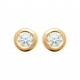 Boucles d'oreilles puces plaqué or pierre sertie zirconium blanc 3 mm obrillant-bijoux