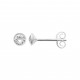 Boucles d'oreilles puces en argent 925/000 pierre ronde serti clos 4 mm en cristal blanc obrillant-bijoux