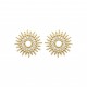 Puces d'oreilles en plaqué or soleil avec pierre en nacre et zirconium Obrillant-Bijoux