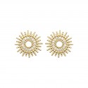 Puces d'oreilles en plaqué or soleil avec pierres en zirconium