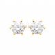 Boucles d'oreilles puces plaqué or 6 griffes pierre zirconium blanc 6 mm obrillant-bijoux