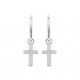 Créoles argent 925 croix pendante 12 mm obrillant-bijoux