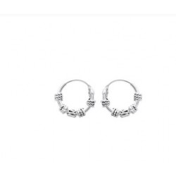 Créoles en argent 925 vieilli style bali 12 mm obrillant-bijoux