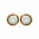 Boucles d'oreilles puces plaqué or pierre ronde sertie clos en cristal blanc 5 mm obrillant-bijoux