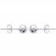 Boucles d'oreilles puces en argent rhodié petite boule 3 mm obrillant-bijoux