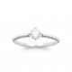 Bague solitaire argent pierre ronde Oxyde de zirconium pas chère obrillant-bijoux