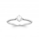Bague solitaire pierre ronde Oxyde de zirconium et Argent - Obrillant-Bijoux
