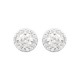 Boucles d'oreilles puces rondes argent pierres en zirconium blanc pas chère Obrillant-Bijoux