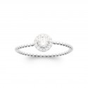 Bague solitaire pierre ronde Oxyde de zirconium blanc et Argent - Obrillant-Bijoux