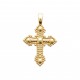 Pendentif croix ciselée gothique Plaqué Or style mixte pas cher obrillant-bijoux