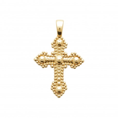 Pendentif croix ciselée gothique Plaqué Or style mixte pas cher obrillant-bijoux