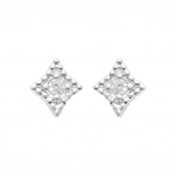 Boucles d'oreilles puces en argent étoile pierre zirconium pas chères obrillant-bijoux