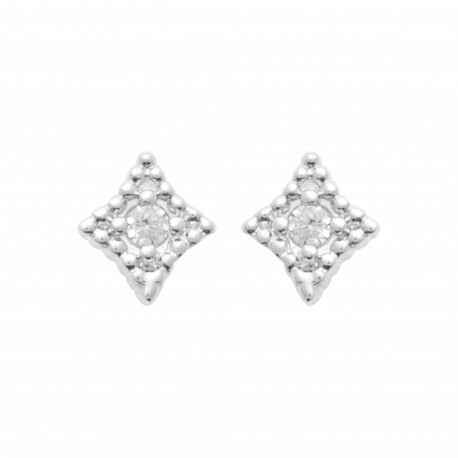 Boucles d'oreilles puces en argent étoile pierre zirconium pas chères obrillant-bijoux