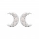 Boucles d'oreilles puces argent lune pavé en zirconium blanc pas chère obrillant-bijoux