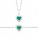 Collier coeur en argent avec pierre coeur en cristal vert et zirconium pas cher Obrillant-Bijoux