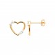 Boucles d'oreilles puces coeur Plaqué Or pierres zirconium pas chère obrillant-bijoux