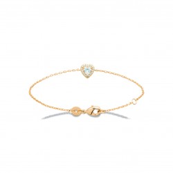 Bracelet Plaqué Or pierre coeur en Oxyde de Zirconium blanc pas cher Obrillant-Bijoux