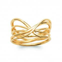 Bague Plaqué Or multi-rangs croisés - Obrillant-Bijoux - pas chère