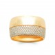 Bague Large Plaqué Or bande micropavage pierres zirconium - Obrillant-Bijoux - pas chère
