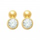 Boucles d'oreilles puces plaqué or pierre sertie clos en zirconium blanc pas chères obrillant-bijoux