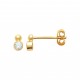 Boucles d'oreilles puces plaqué or pierre sertie clos en zirconium blanc pas chères obrillant-bijoux