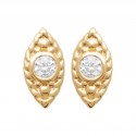 Boucles d'oreilles puces en plaqué or pierre sertie clos en zirconium