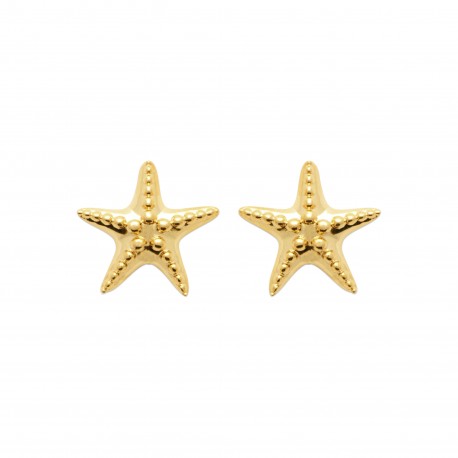 Boucles d'oreilles puces étoile de mer plaqué or pas chère obrillant-bijoux