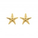 Boucles d'oreilles puces étoile de mer plaqué or