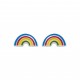 Boucles d'oreilles enfant en argent rhodié arc en ciel pas cher obrillant-bijoux