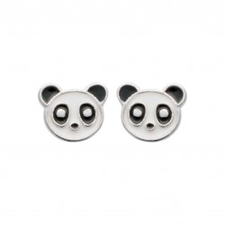 Boucles d'oreilles enfant en argent rhodié Koala en émail pas cher obrillant-bijoux