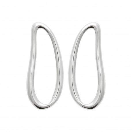 Boucles d'oreilles pendantes en argent 925 rhodié forme irrégulière pas chère obrillant-bijoux