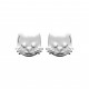 Boucles d'oreilles enfant en argent rhodié petit chat pas cher obrillant-bijoux