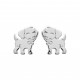 Boucles d'oreilles enfant en argent rhodié petit chien pas cher obrillant-bijoux