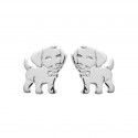 Boucles d'oreilles enfant en argent rhodié petit chien