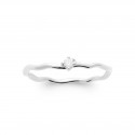 Bague solitaire fine argent pierre en zirconium blanc