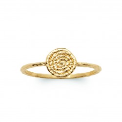 Bague Plaqué Or pastille ronde martelée pas chère obrillant-bijoux